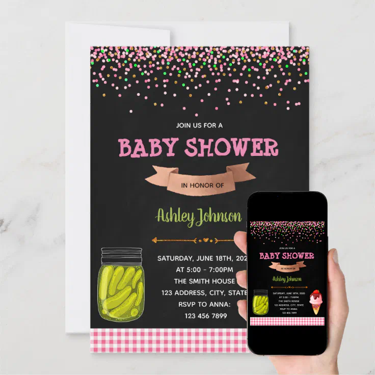 Pickles and Ice Cream Baby Shower invitation Zazzle