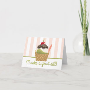 Pickles and Ice Cream Baby Shower Letterpress Thank You Card