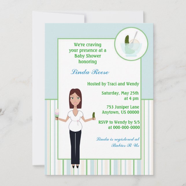 Pickles and Ice cream Boy Baby Shower Invitation (Front)