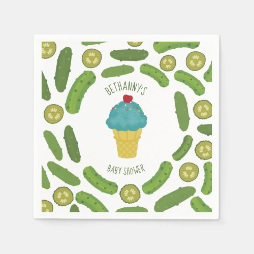 Pickles and Ice Cream Boy Baby Shower Napkins