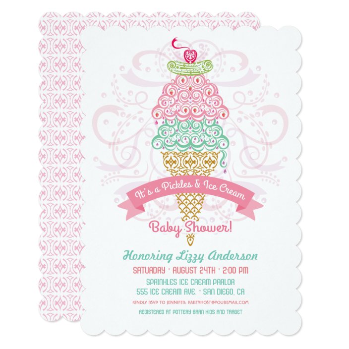 ice cream baby shower invitations