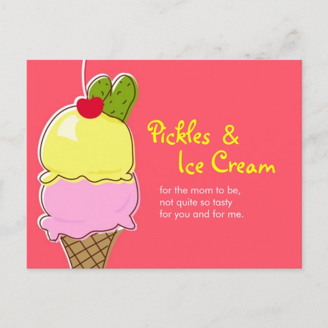 Pickles and Ice Cream Postcard Invitations (Front)