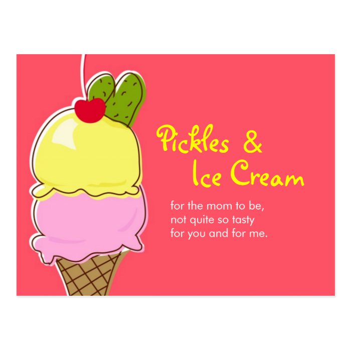 Pickles and Ice Cream Postcard Invitations