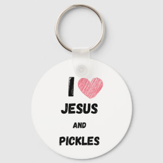 Pickles and Jesus Religious Keychain