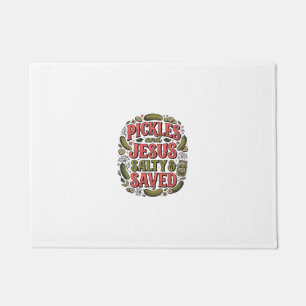 Pickles and Jesus Salty Saved Vintage Shirt Design Doormat