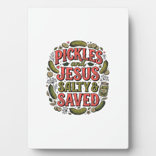 Pickles and Jesus Salty Saved Vintage Shirt Design Plaque