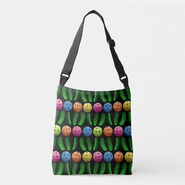 Pickles and Pickleballs Crossbody Bag (Front)