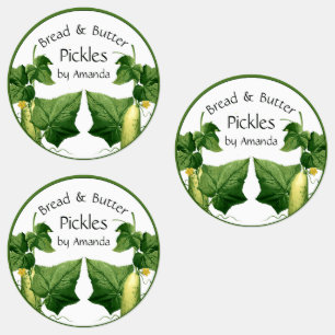 Pickles Bread & Butter Cucumber Art  Labels