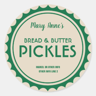 Pickles canning jar label modern