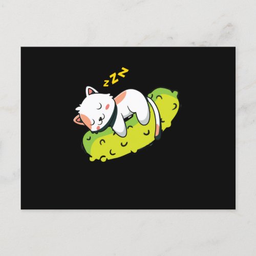 Pickles Cat Cucumber Gherkin Children Postcard