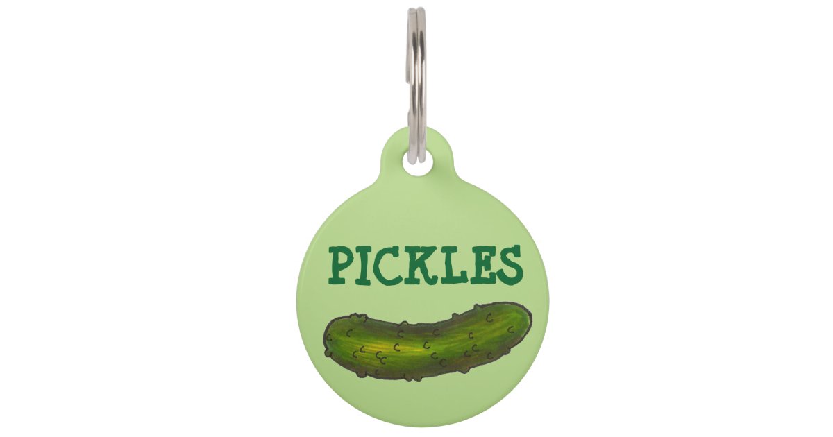 Pickles Crunchy Green Dill Pickle Personalized Pet ID Tag Zazzle