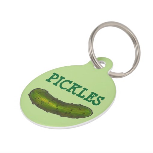 Pickles Crunchy Green Dill Pickle Personalized Pet ID Tag Zazzle