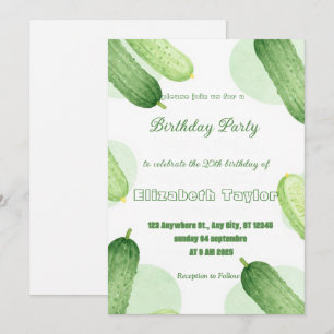 Pickles & Cucumber Birthday Invitation Food Party