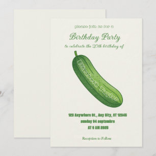 Pickles & Cucumber Birthday Invitation Food Party