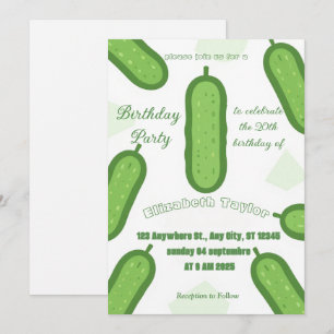 Pickles & Cucumber Birthday Invitation Food Party