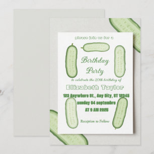 Pickles & Cucumber Birthday Invitation Food Party