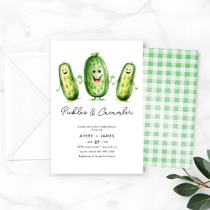 Pickles Cucumber Green pregnancy Baby Shower Invitation