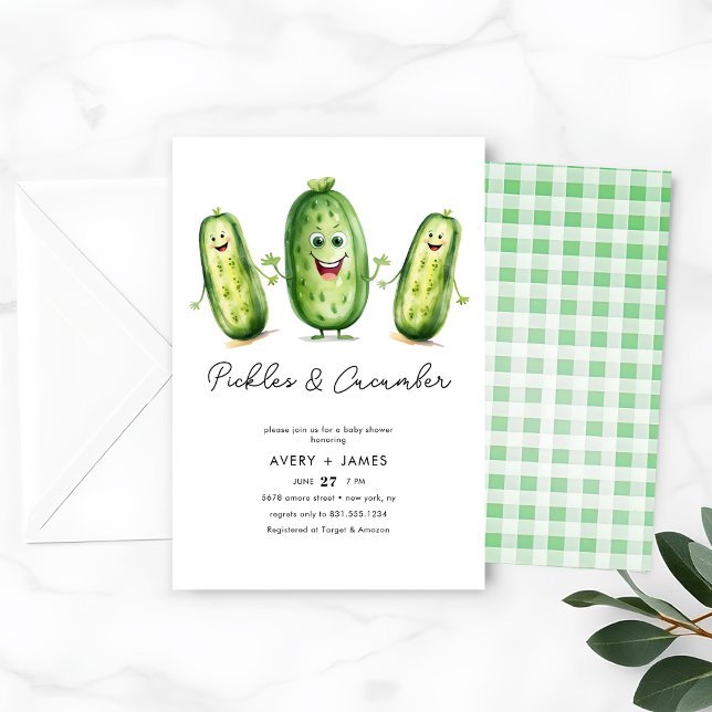 Pickles Cucumber Green pregnancy Baby Shower Invitation (Creator Uploaded)