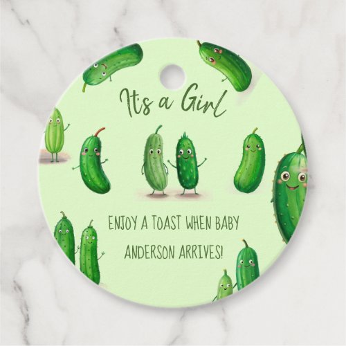 Pickles Cucumber Green Whimsical Baby Shower Favor Tags
