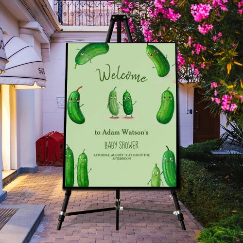 Pickles Cucumber Green Whimsical Baby Shower Foam Board