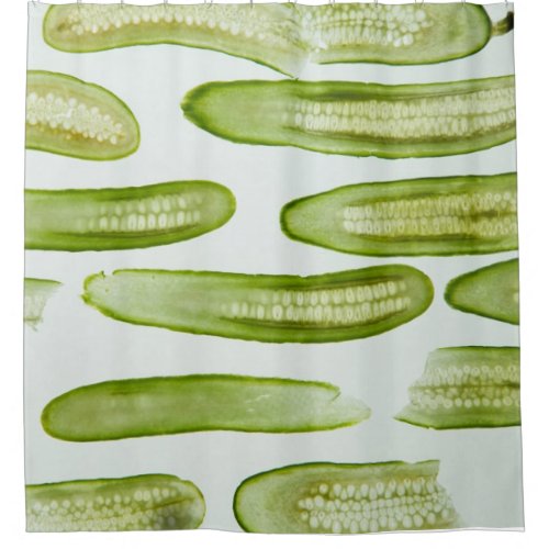 Pickles Green Shower Curtain