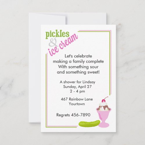 Pickles  Ice Cream Baby Shower Invitation