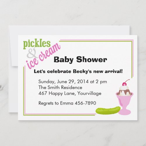 Pickles  Ice Cream Baby Shower Invite