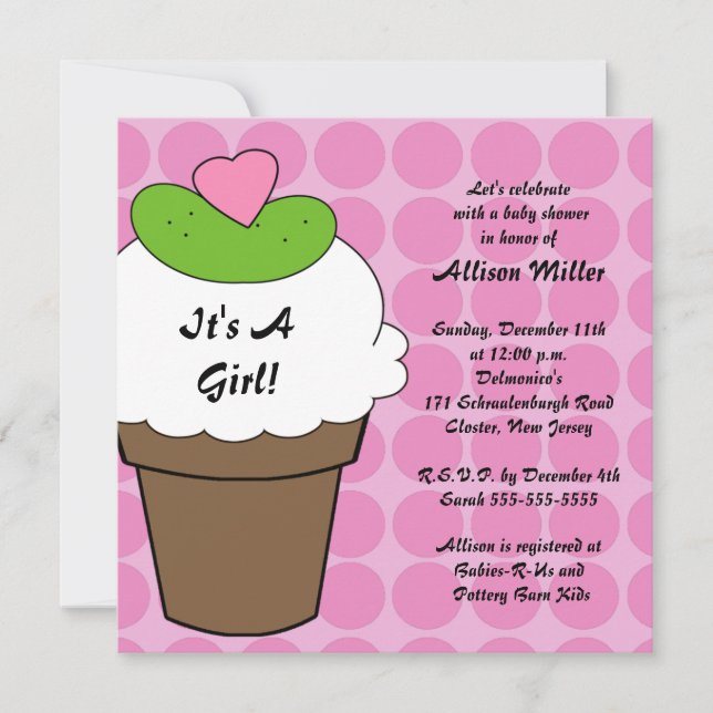 Pickles & Ice Cream Girls Baby Shower Invitation (Front)