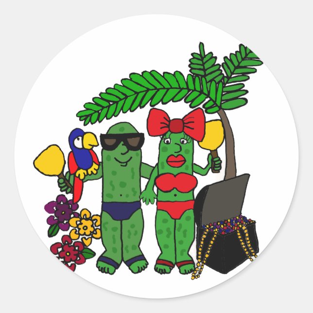 Pickles in Paradise Classic Round Sticker (Front)