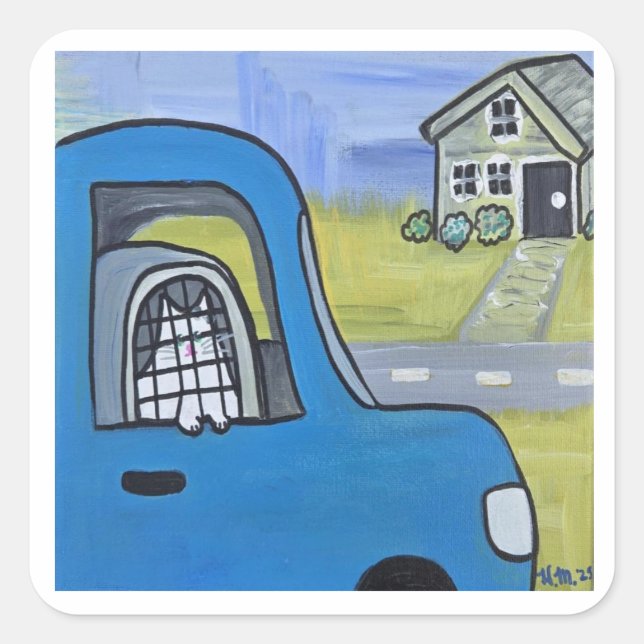 Pickles in the Car Square Sticker (Front)