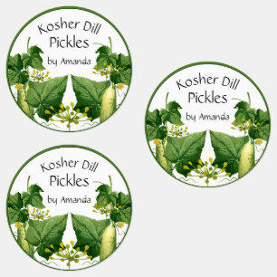 Pickles Kosher Dill Cucumber Art  Labels