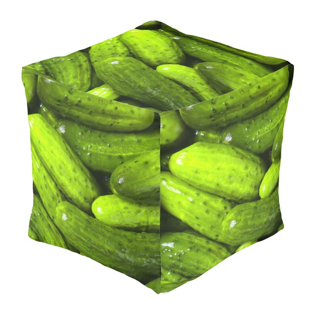 Pickles Love Green Pickles Pouf (Angled Front)