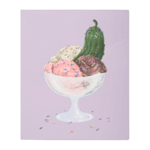 Pickles n Ice Cream Metal Print