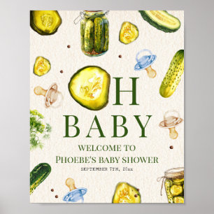Pickles & Pacifiers Boy Baby Shower Welcome Poster