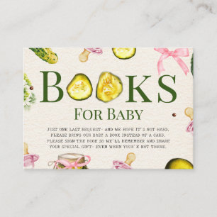 Pickles + Pacifiers Girl Baby Shower Book Request Enclosure Card
