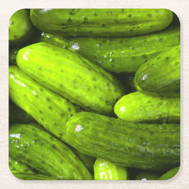 Pickles Pickle Lover Gift Pickle Ball Personalize Square Paper Coaster (Front)