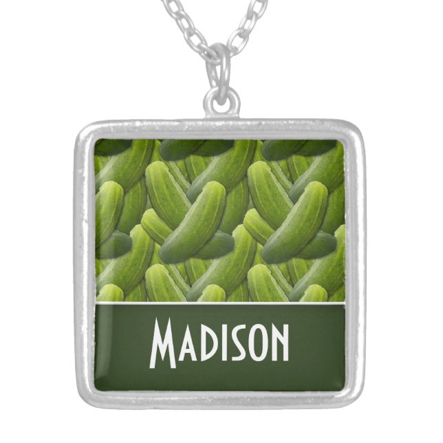 Pickles; Pickle Pattern Silver Plated Necklace (Front)