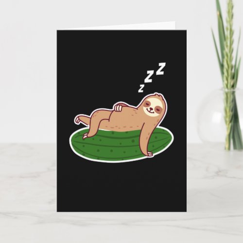 Pickles Sloth Cucumbers Gherkin Card