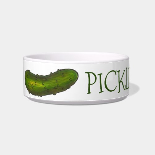 Pickles the Dog Green Dill Pickle Personalized Bowl