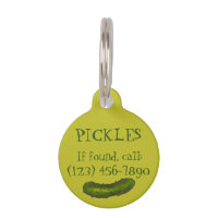 Pickles the Dog Green Kosher Dill Pickle Chips Pet Name Tag
