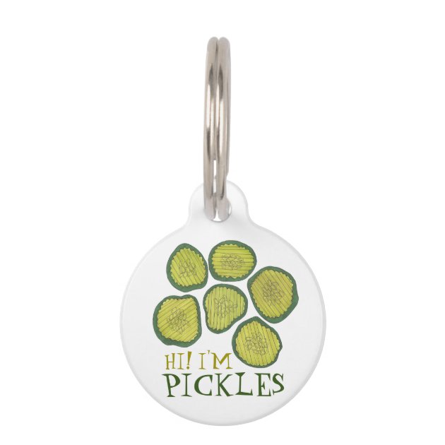 Pickles the Dog Green Kosher Dill Pickle Chips Pet Name Tag Zazzle