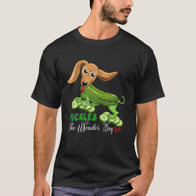 Pickles The Funny Cute Dog Funny Pickle Dog Lover T-Shirt (Front)