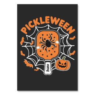 Pickleween Funny Spooky Halloween Pickleball Sport Table Number