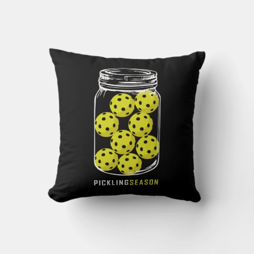 Pickling Season Funny Pickleball Jar Classic  Throw Pillow