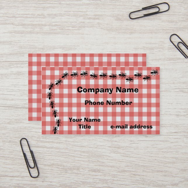 Picknic Red Checkered Cloth Business Card (Front/Back In Situ)