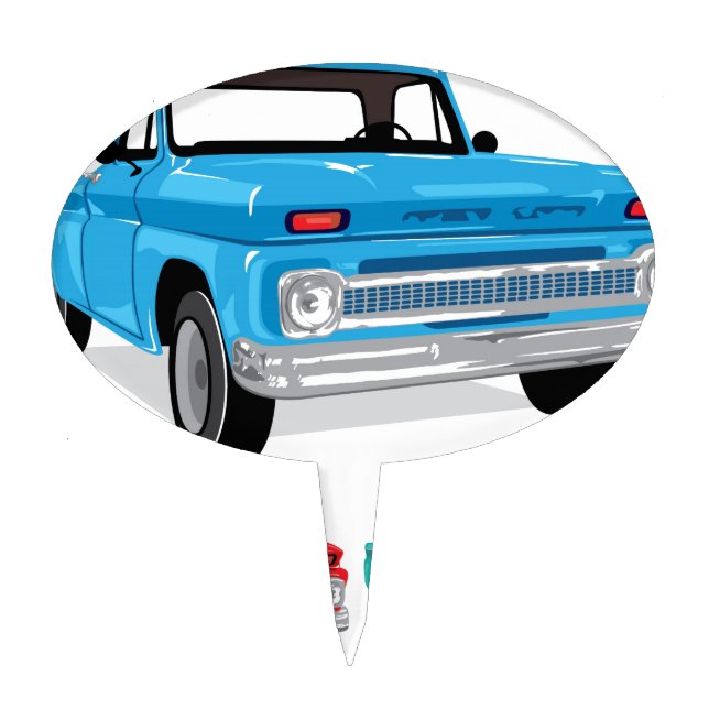 PickUp Farm Truck Cake Topper (Front)