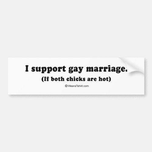 Pickup Lines _ I support gay marriage if both chi Bumper Sticker