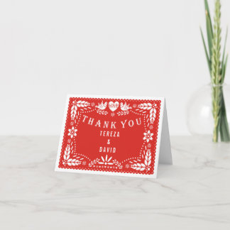 Pickup paper love birds red wedding Thank You Card