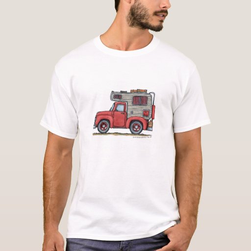 Pickup Truck Camper RV Apparel T-Shirt | Zazzle