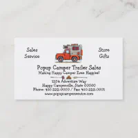 Pickup Truck Camper, RV, trailer or cabin Business Card | Zazzle